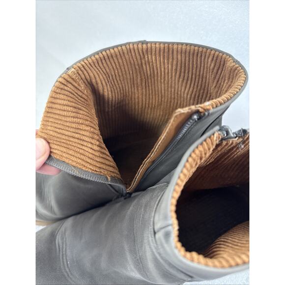 Korks By Kork Ease Esmeralda Lug Sole Leather Platform Ankle Boots Gray 8.5M - Picture 14 of 16